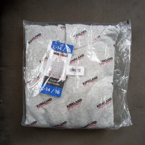 New! Kirkland Signature Youth kids girls boys men women Logo Hoodie Size Medium! - Picture 6 of 7
